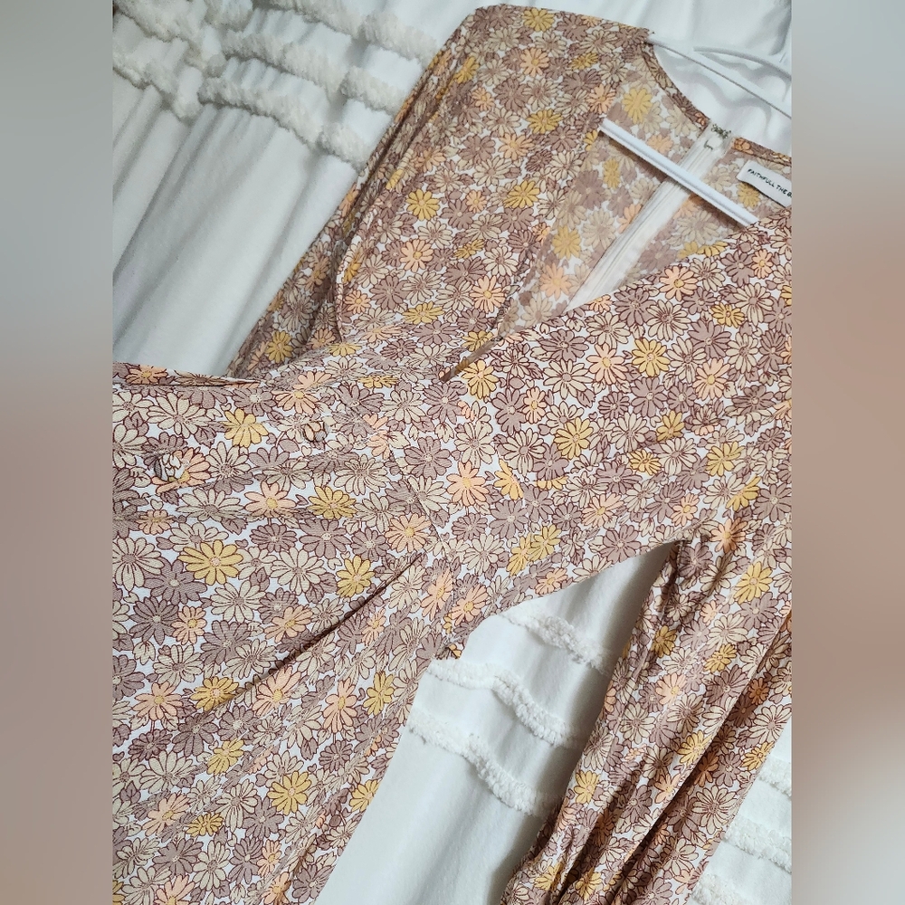 Faithfull the Brand Palmaro Floral Print Mini Dress In Zoella Dusk. - Picture 7 of 17